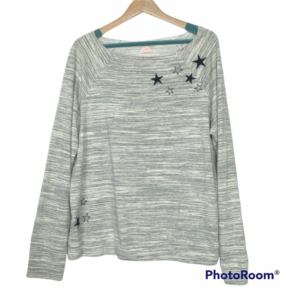 Sundown By River + Sky Embroidered Stars Sweatshirt